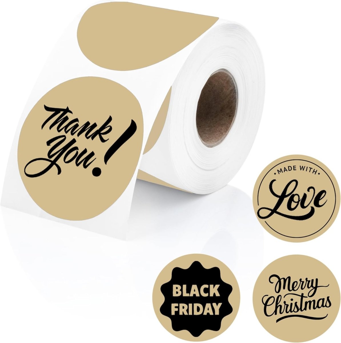 Perco Thermal Labels - Circle - Light Brown 2 Inch - 300 Stickers