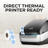 Perco Thermal Labels - Circle - Blue 1 Inch - 735 Stickers