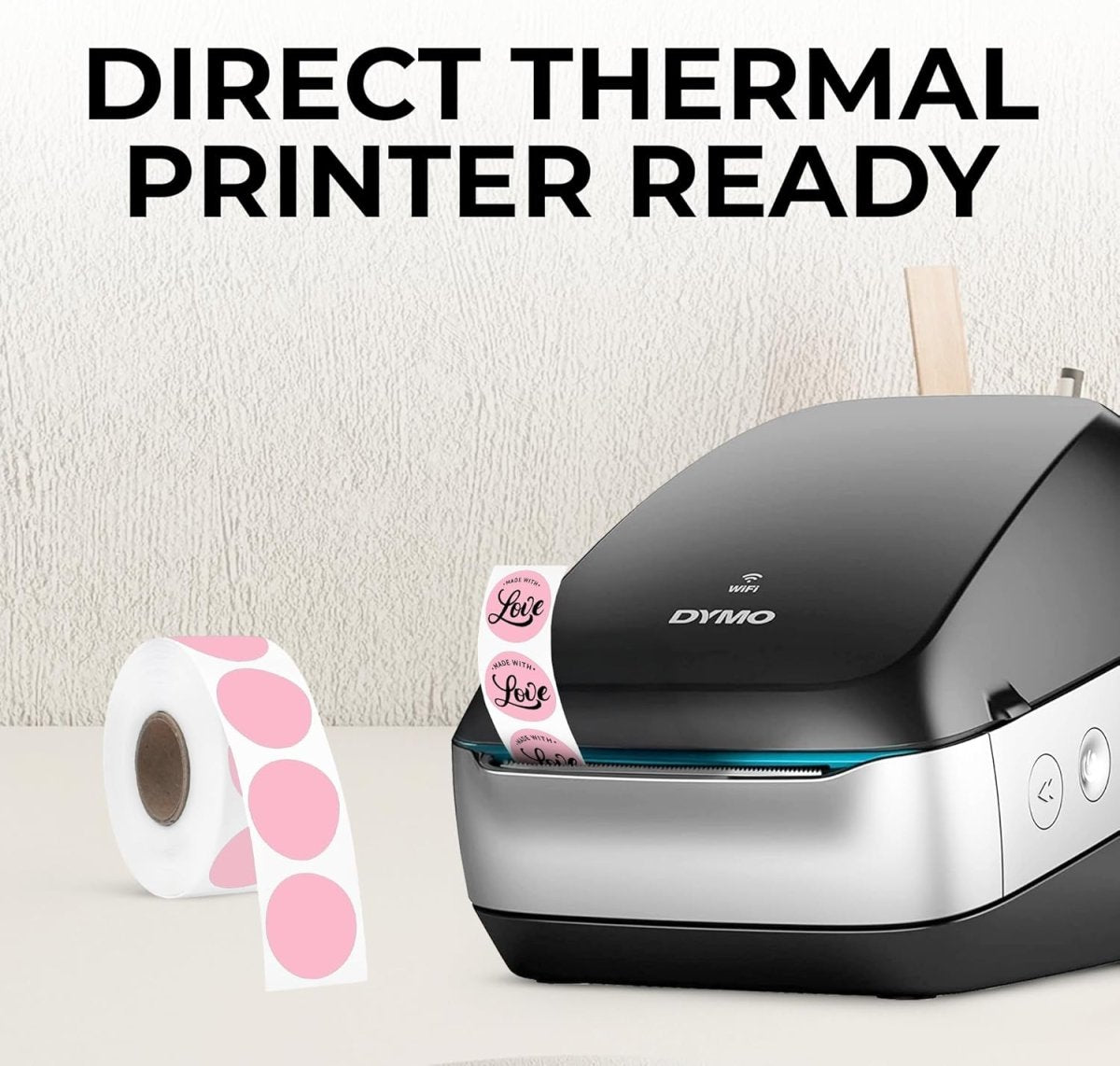 Perco Thermal Labels - Circle - Pink 1 Inch - 735 Stickers