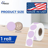Perco Thermal Labels - Circle - Lavender 1 Inch - 735 Stickers