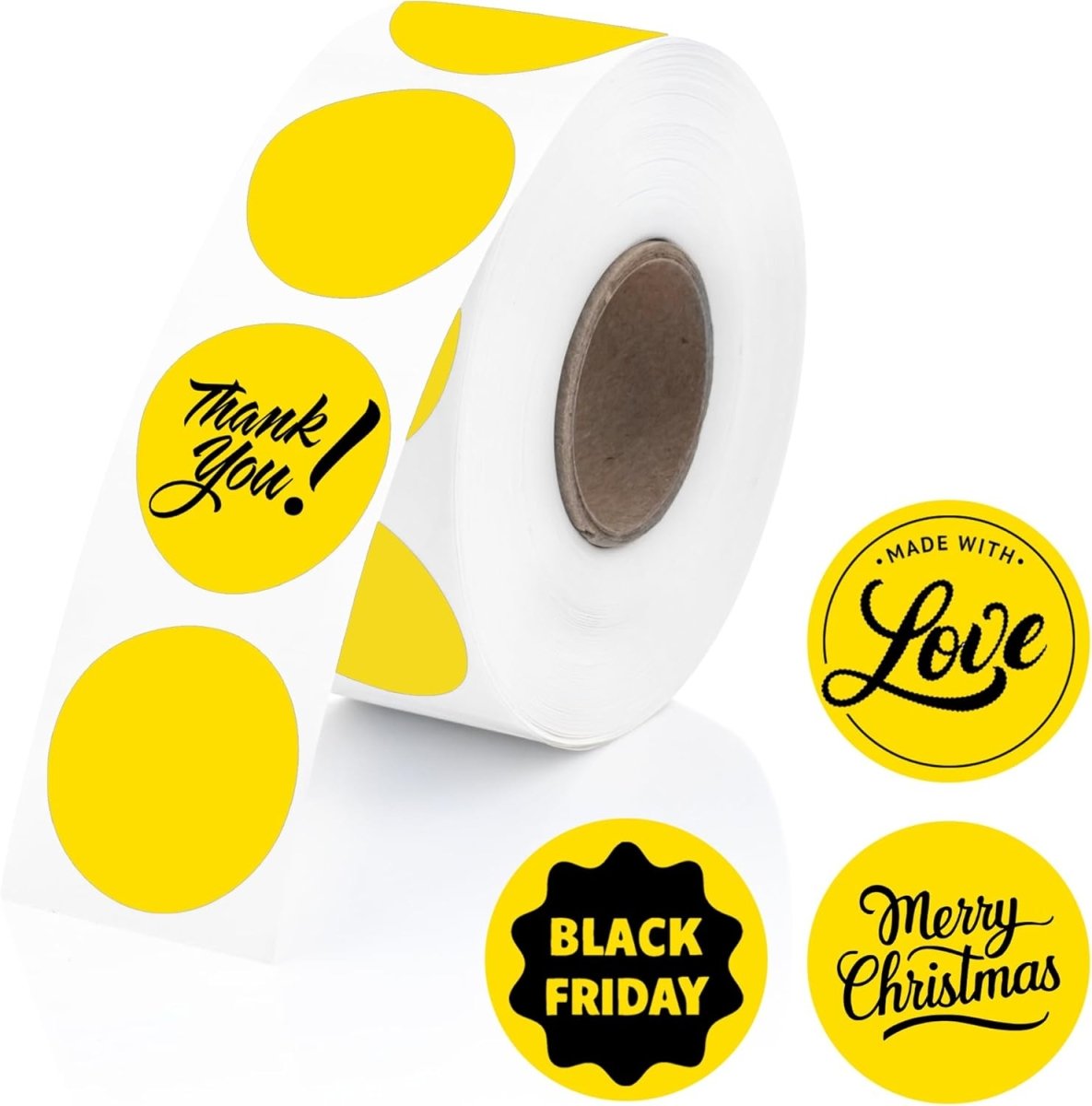 Perco Thermal Labels - Circle - Yellow 1 Inch - 735 Stickers