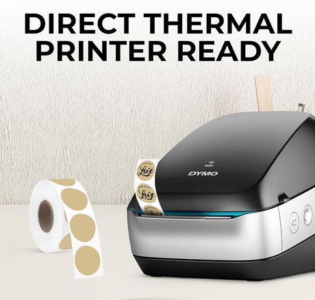 Perco Thermal Labels - Circle - Light Brown 1 Inch - 735 Stickers