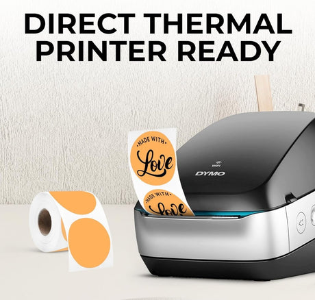 Perco Thermal Labels - Circle - Orange 2 inch - 735 Stickers