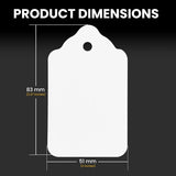 Perco White Merchandise Unstrung Tags - 1000 Tags 51x83 mm