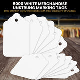Perco White Merchandise Unstrung Tags - 1000 Tags 27x45 mm