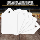 Perco White Merchandise Unstrung Tags - 1000 Tags 51x83 mm