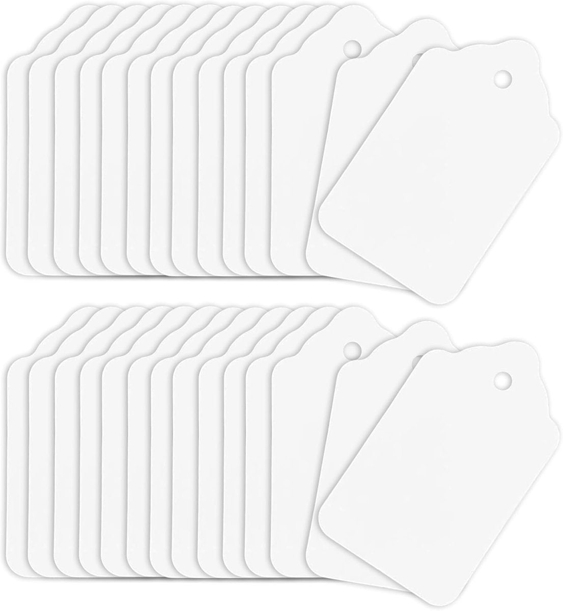 Perco White Merchandise Unstrung Tags - Compatible with compatible_with_product_page | Color: 5000 Tags | Quantity: 27x45 mm | Adhesive: global.AdhesiveType | SKU: PL-WHITEPAPERTAG-UNSTRUNG-5k | - shop_