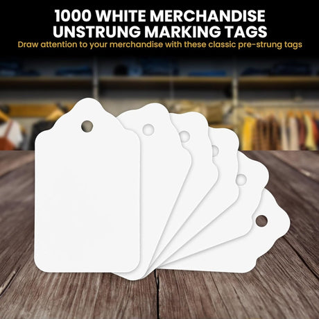 Perco White Merchandise Unstrung Tags - Store Supplies