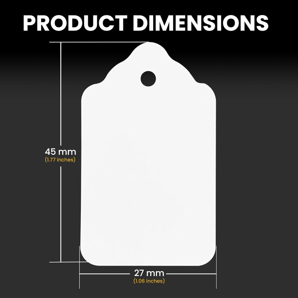 Perco White Merchandise Unstrung Tags - 1000 Tags 27x45 mm