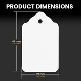 Perco White Merchandise Unstrung Tags - 1000 Tags 27x45 mm