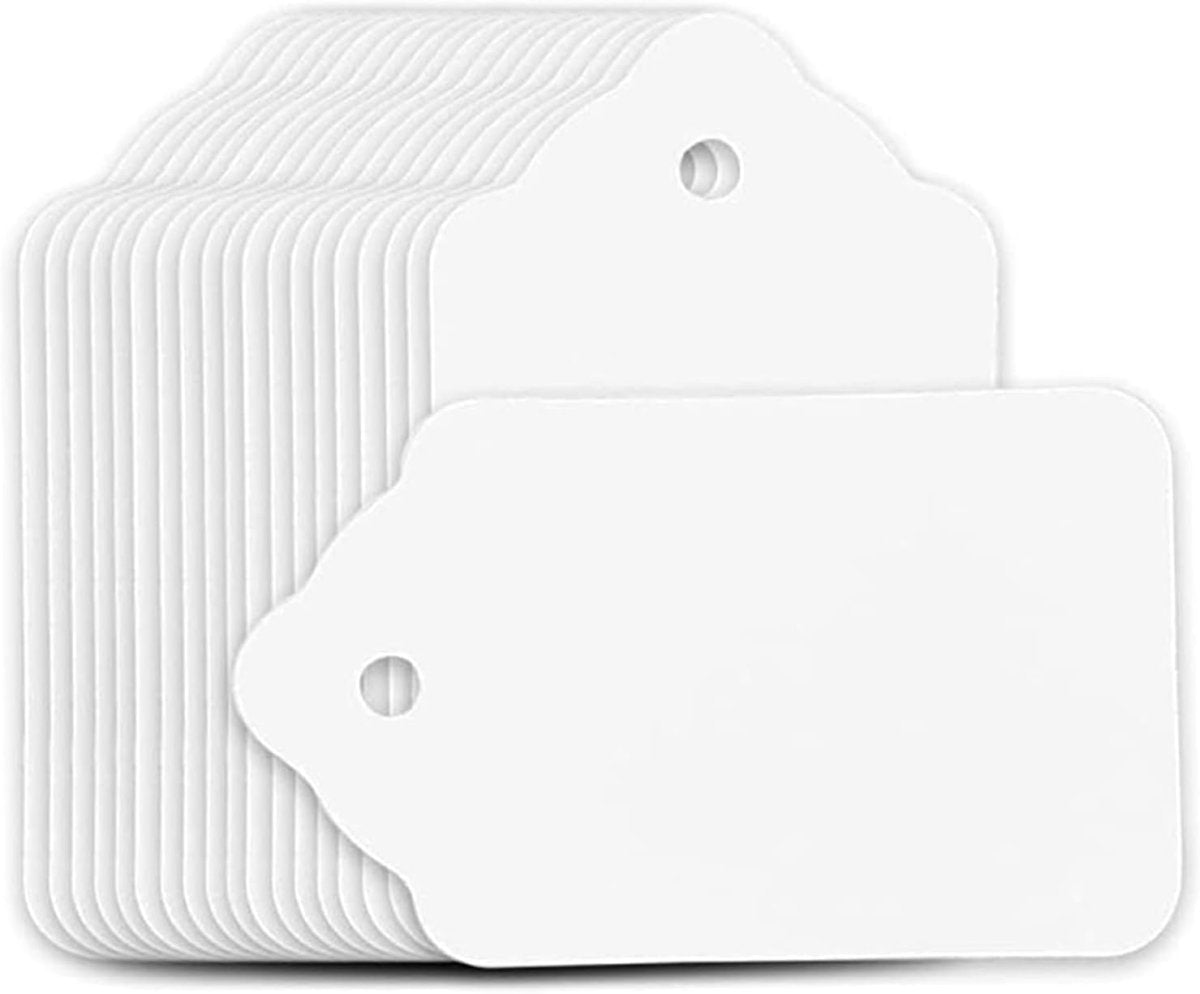 Perco White Merchandise Unstrung Tags - 1000 Tags 51x83 mm