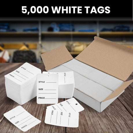 Perco White Unstrung Marking Price Tags Size 32*48mm Pack of 1000 Paper Clothing Tag - Store Supplies