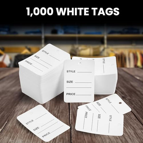 Perco White Unstrung Marking Price Tags Size 32*48mm Pack of 1000 Paper Clothing Tag - Store Supplies