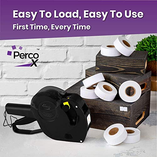 Perco X 1 Line Price and Date Gun with Labels Kits - Includes 9,000 Blank White Labels, 2 inkers and a scraper. - Store Supplies