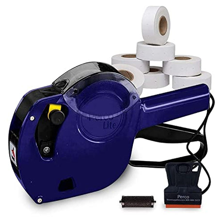 Perco X 1 Line Price and Date Gun with Labels Kits - Includes 9,000 Blank White Labels, 2 inkers and a scraper. - Store Supplies