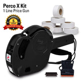 Perco X 1 Line Price and Date Gun with Labels Kits - Includes 9,000 Blank White Labels, 2 inkers and a scraper. - Store Supplies