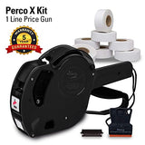 Perco X 1 Line Price and Date Gun with Labels Kits - Includes 9,000 Blank White Labels, 2 inkers and a scraper. - Store Supplies