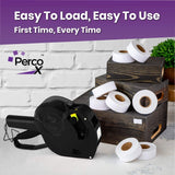 Perco X 1 Line Price and Date Gun with Labels Kits - Includes 9,000 Blank White Labels, 2 inkers and a scraper. - Store Supplies