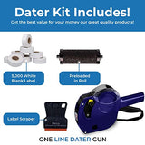 Perco X 1 Line Price and Date Gun with Labels Kits - Includes 9,000 Blank White Labels, 2 inkers and a scraper. - Store Supplies