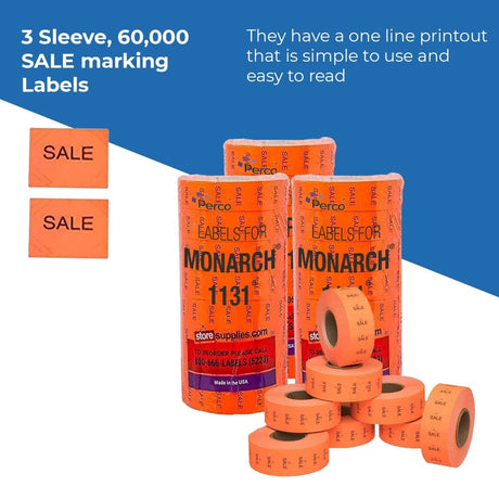 Pricing Labels for Monarch 1131 Price Gun - Store Supplies