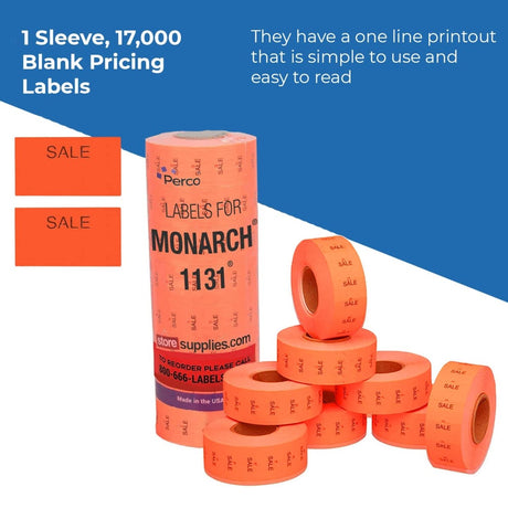 Pricing Labels for Monarch 1131 Price Gun - Store Supplies