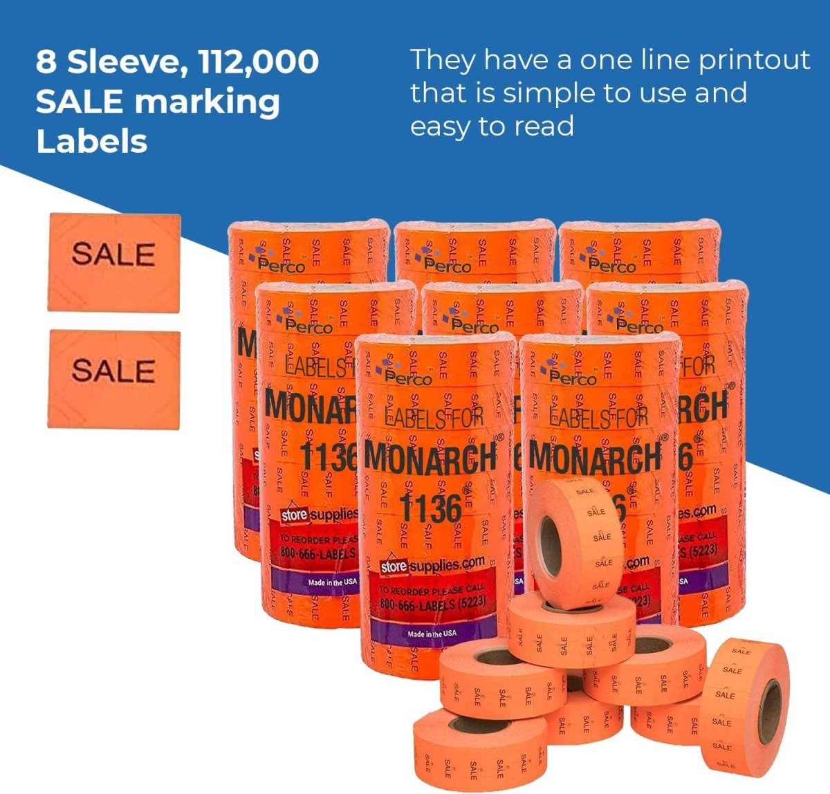 Pricing Labels for Monarch 1136 Pricing Gun - Store Supplies