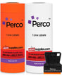 Perco 1 Line Labels - 2 Sleeves Multi Color - Compatible with compatible_with_product_page | Color: White and Fluorescent Red | Quantity: | Adhesive: global.AdhesiveType | SKU: PL-W&R-2SLV-U | - shop_