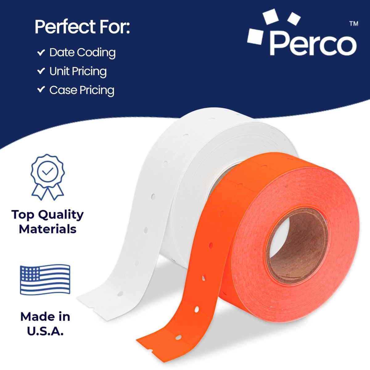 Pricing Labels for Perco 1 Line Price and Date Gun – 2 Sleeves - Store Supplies