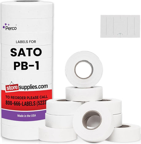 Sato PB - 1 White Labels for PB - 105, PB - 106 - Store Supplies