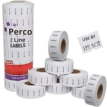 Perco Use by 2 Line Labels - 1 Sleeve, 8,000 use by Labels for Perco 2 Line Date Guns