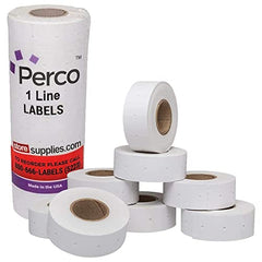 Perco 1 Line Removable Adhesive White Labels