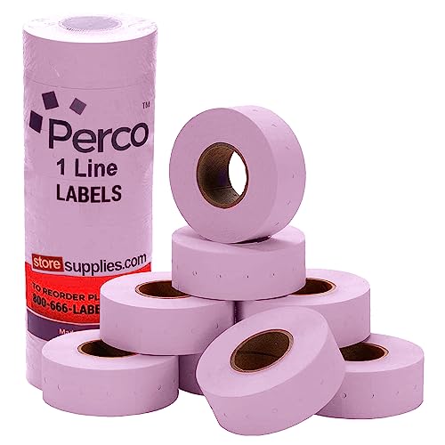 Perco 1 Line Lavender Labels - 1 Sleeve, 8,000 Blank Pricing Labels for Perco 1 Line Price and Date Guns