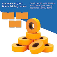 Perco 2 Line Fluorescent Orange Labels - 10 Sleeve, 60,000 Blank Pricing Labels for Perco 2 Line Price and Date Guns