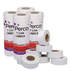 Perco 1-Line Freezer Adhesive White Labels