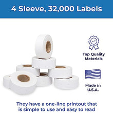 Perco 1 Line Freezer Adhesive White Labels - 4 Sleeve, 32,000 Blank Pricing Labels for Perco 1 Line Price and Date Guns