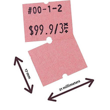 Perco 2 Line Pink Labels - 1 Sleeve, 6,000 Blank Pricing Labels for Perco 2 Line Price and Date Guns