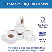 Perco 1 Line Freezer Adhesive White Labels - 10 Sleeve, 80,000 Blank Pricing Labels for Perco 1 Line Price and Date Guns