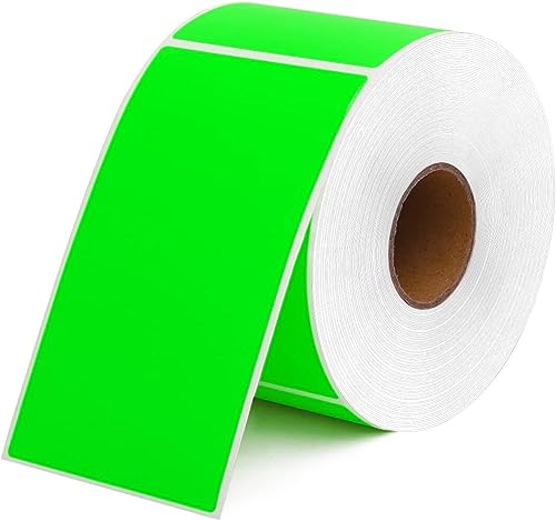 Perco Fluorescent Green 3x5 Inch Rectangle Sticker Labels with Permane ...