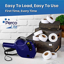 Perco Lite 1 Line Gun with Labels Kit - Includes 5,000 Blank White Labels, 2 Ink Rollers, 1 Ink roll and Labels Pre-Loaded
