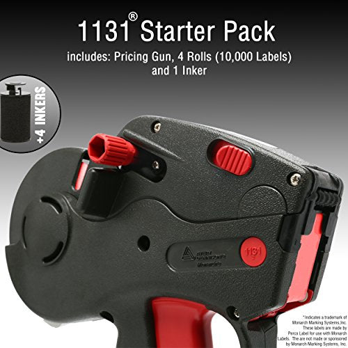 Monarch 1131 Labeler Starter Kit: Includes Price Gun, 10,000 Fluorescent Red Labels, and Preloaded Inker