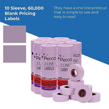 Perco 2 Line Lavender Labels - 10 Sleeve, 60,000 Blank Pricing Labels for Perco 2 Line Price and Date Guns