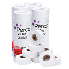 Perco 2 Line Removable Adhesive White Labels