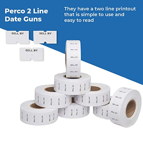 Date Labels for Perco 2 Line Date Guns - Store Supplies