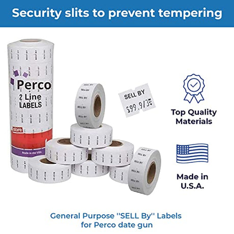 Date Labels for Perco 2 Line Date Guns - Store Supplies