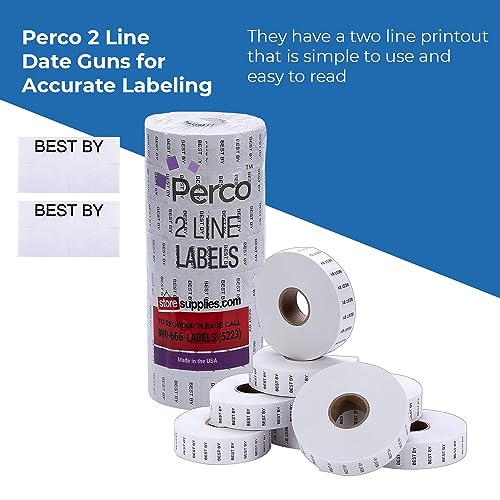Date Labels for Perco 2 Line Date Guns - Store Supplies