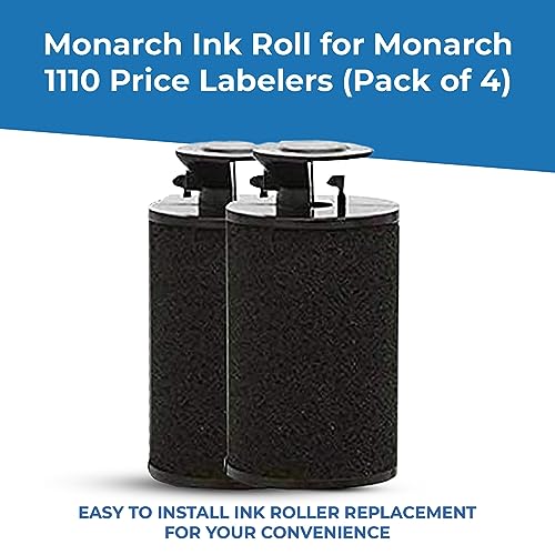 Monarch 1110 - Ink Roll for Monarch 1110 Price Labelers - Pack of 4 Inkers - Store Supplies