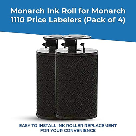Monarch 1110 - Ink Roll for Monarch 1110 Price Labelers - Pack of 4 Inkers - Store Supplies