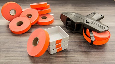 Monarch 1115 Price Gun with Labels Starter Kit: Includes Price Gun, 6,000 Fluorescent Red Pricing Labels, Inker and Label Scraper - Store Supplies