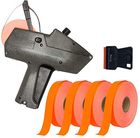 Monarch 1115 Price Gun with Labels Starter Kit: Includes Price Gun, 6,000 Fluorescent Red Pricing Labels, Inker and Label Scraper - Store Supplies