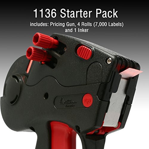 Monarch 1136 Labeler Starter Kit: Includes Price Gun, 7,000 Fluorescent Red Price Marking Labels and Preloaded Inker - Store Supplies